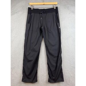 Lululemon Pants Womens 12 Black Stripe Track Elastic Waist Quick Dry Gym Running